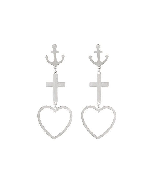 By Shir Luxus-Ohrringe Hope Faith Love