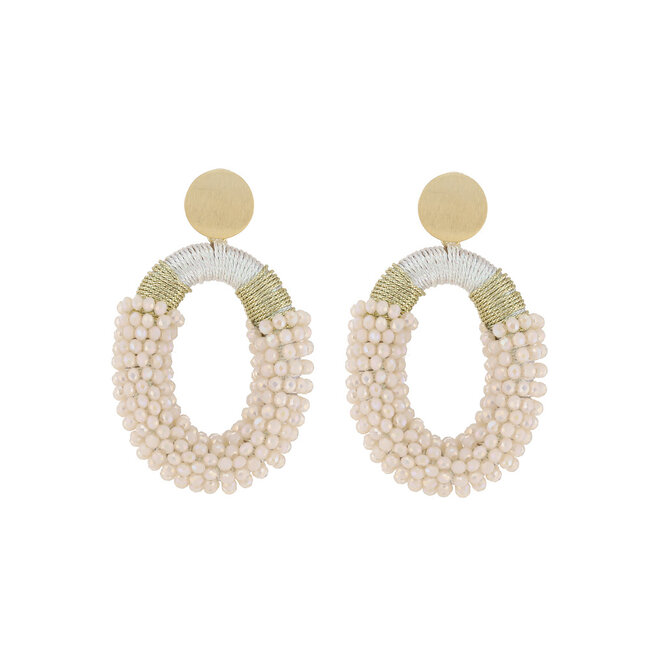 By Shir Oorbellen luxe Yves offwhite