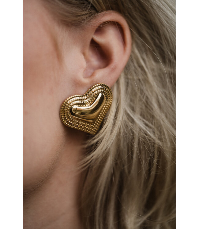 By Shir Earrings luxury big heart