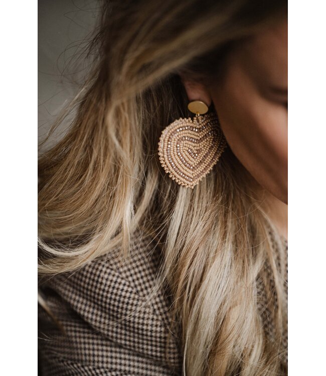 By Shir Oorbellen luxe glowy brons heart