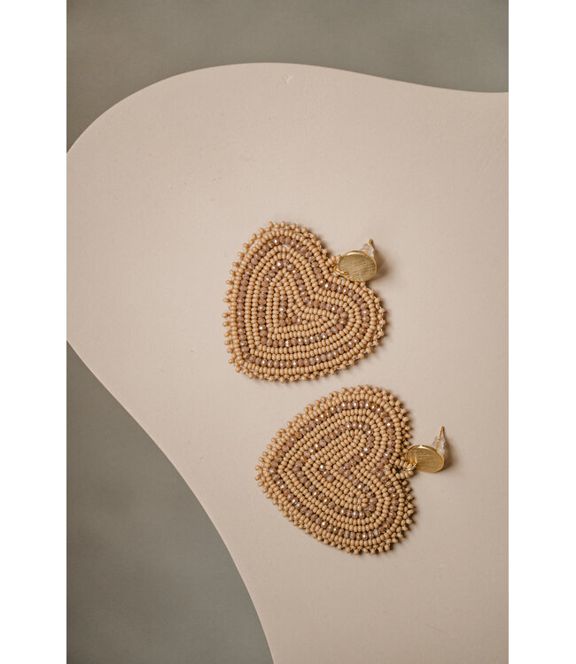 By Shir Earrings luxury glowy bronze heart