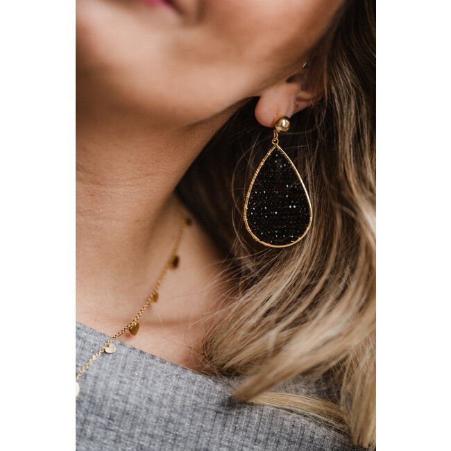 By Shir Oorbellen luxe Faye zwart