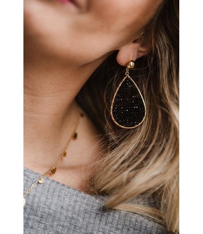 By Shir Oorbellen luxe Faye zwart