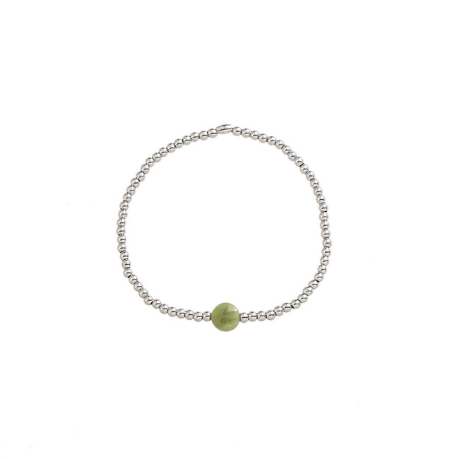 By Shir Armband kids kraaltjes met edelsteen Jade Groen