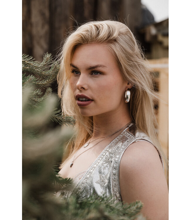 By Shir Luxury Chunky Chanty M earrings