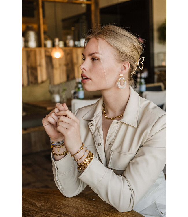 By Shir Oorbellen luxe yves offwhite