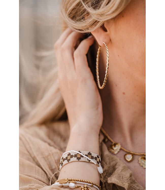 By Shir Luxury big hoop braided earrings