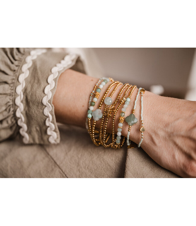By Shir Armband Perlen Bohemian Jadeit