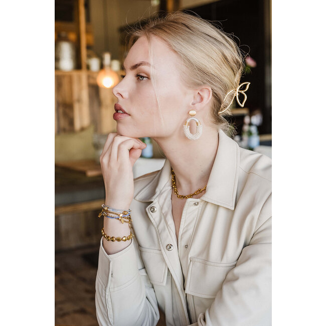 By Shir Oorbellen luxe Yves offwhite