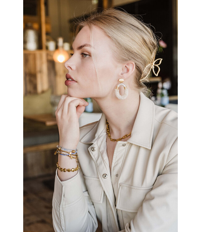 By Shir Luxury Yves off-white earrings