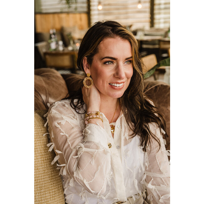 By Shir Oorbellen luxe sunshine peach