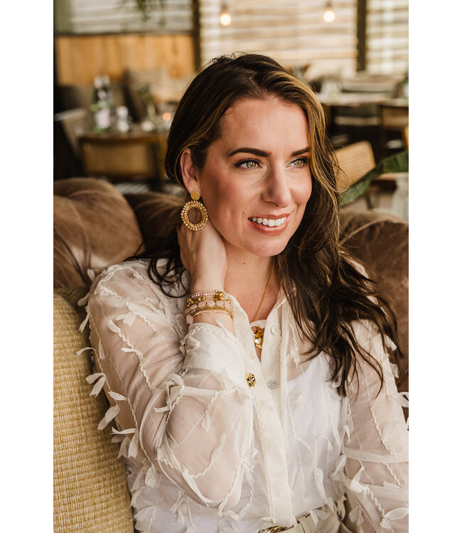 By Shir Luxury Sunshine Peach Earrings