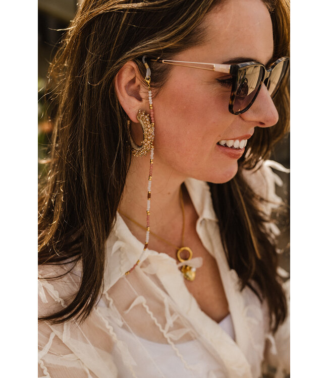 By Shir Oorbellen luxe sparkle peach