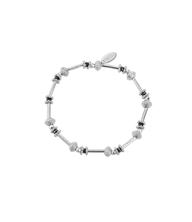 By Shir Armband kraaltjes extra facet zwart