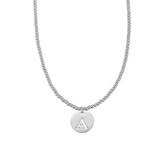 By Shir Ketting luxe kraaltjes met letter (edelstaal)