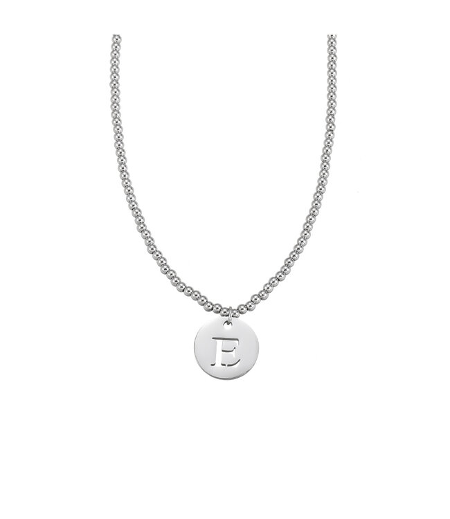 By Shir Ketting luxe kraaltjes met letter (edelstaal)