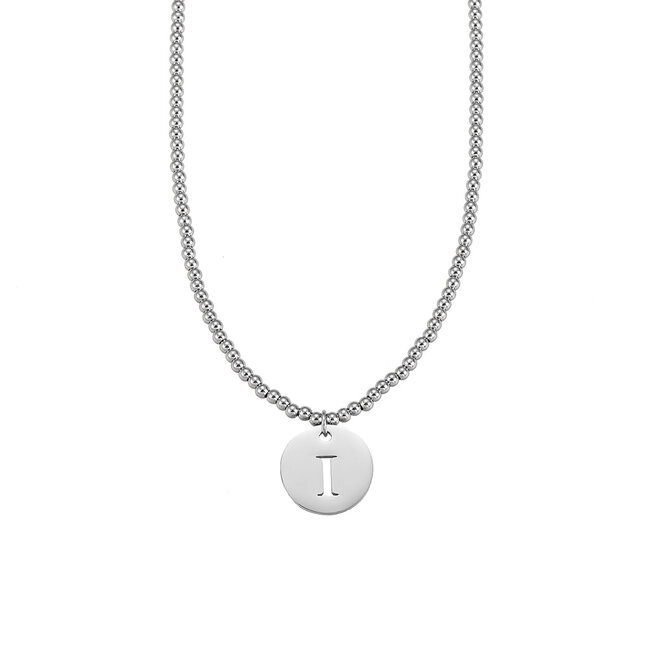 By Shir Ketting luxe kraaltjes met letter (edelstaal)