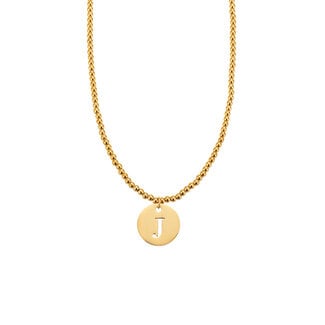 By Shir Ketting luxe kraaltjes met letter (verguld)