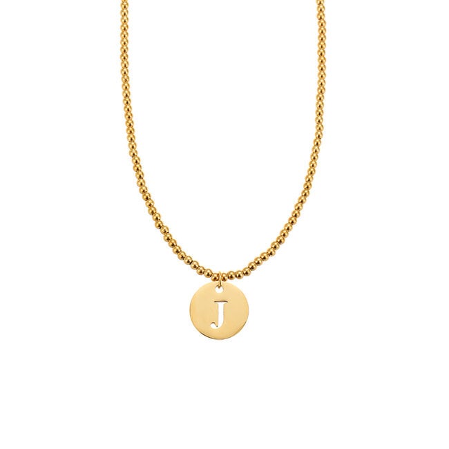 By Shir Ketting luxe kraaltjes met letter (verguld)