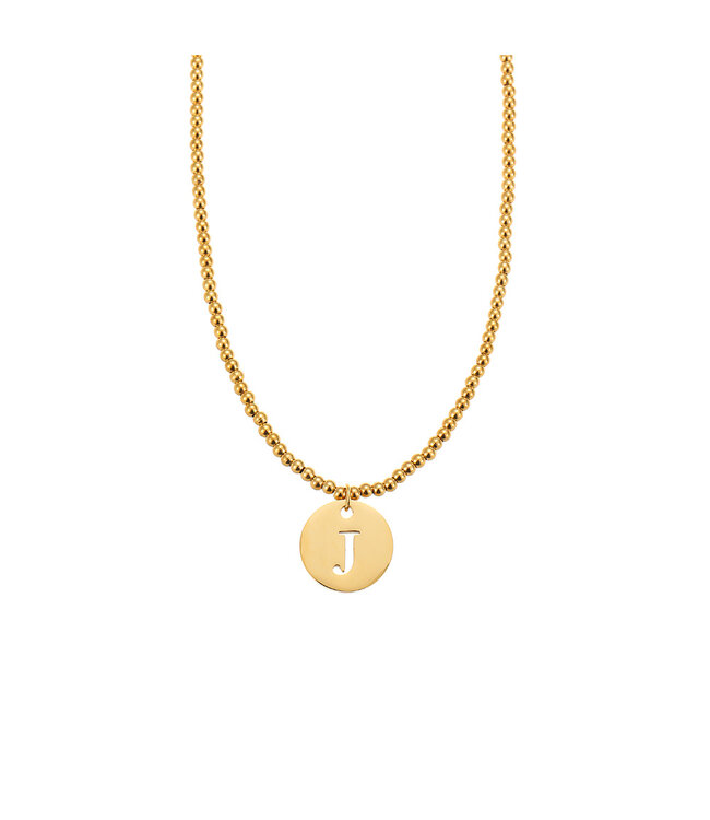 By Shir Ketting luxe kraaltjes met letter (verguld)