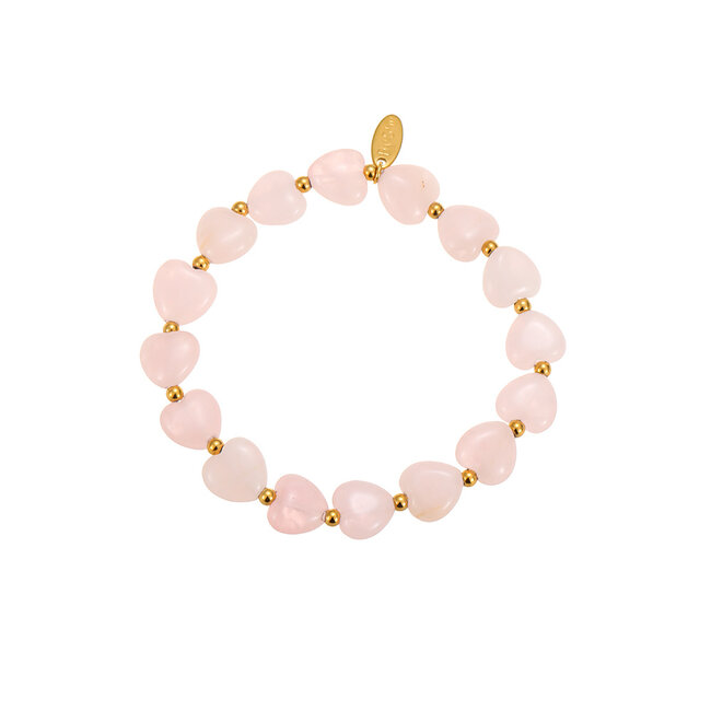 By Shir Armband luxe hart Rosequartz