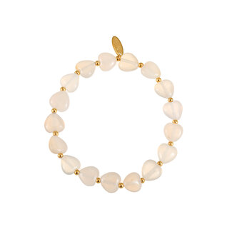 By Shir Armband luxe hart wit agaat