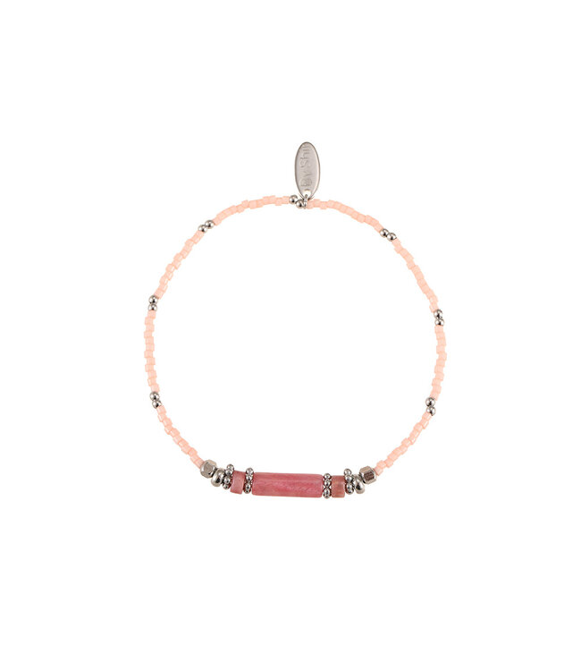 By Shir Armband Perlenstäbchen Rhodochrosit