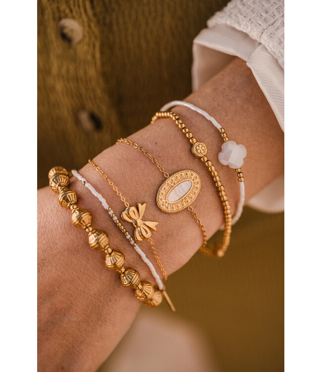 By Shir Armband edelstaal strikje