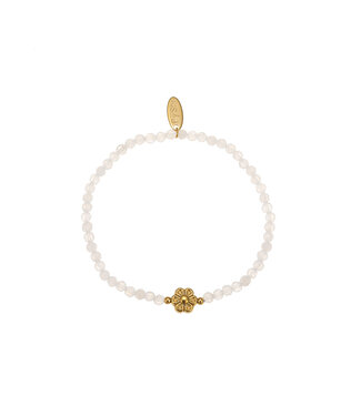 By Shir Armband Perlen Blume weiß Achat