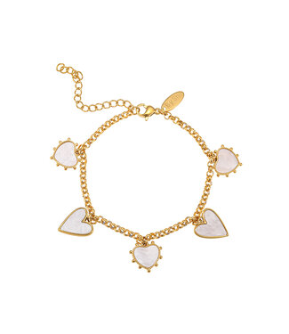 By Shir Luxury heart bracelet white