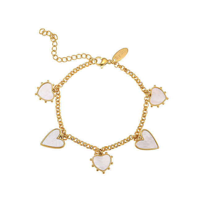 By Shir Luxury heart bracelet white