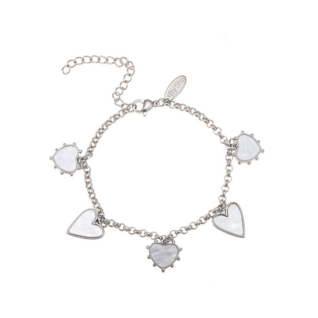 By Shir Armband luxe hart white