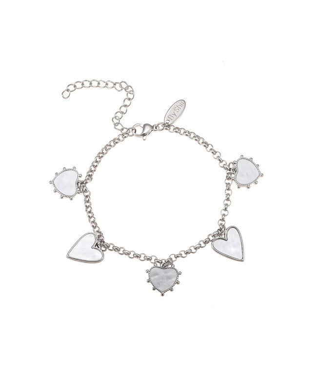 By Shir Luxury heart bracelet white