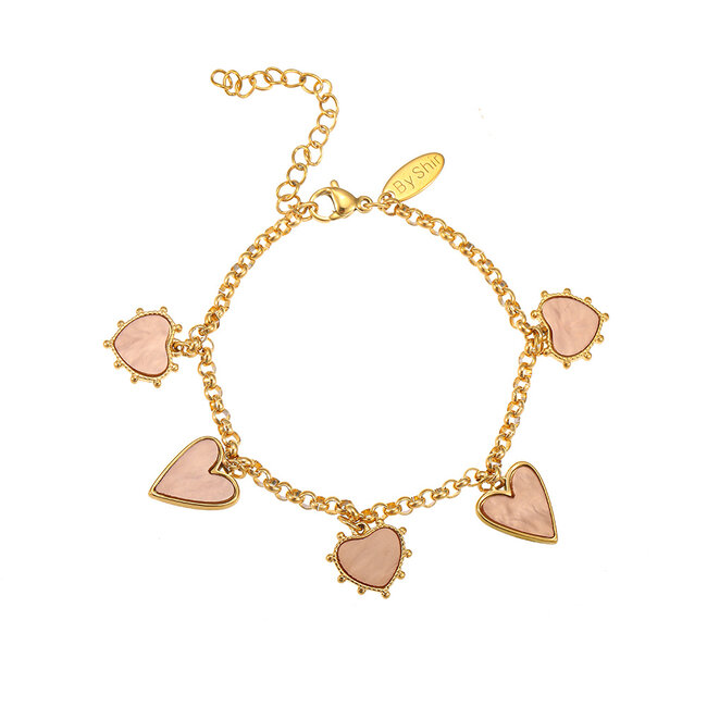 By Shir Armband luxe hart brown