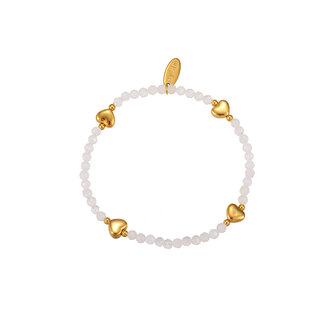 By Shir Bracelet beads white agate heart
