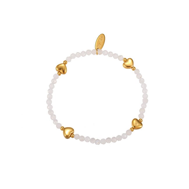 By Shir Bracelet beads white agate heart