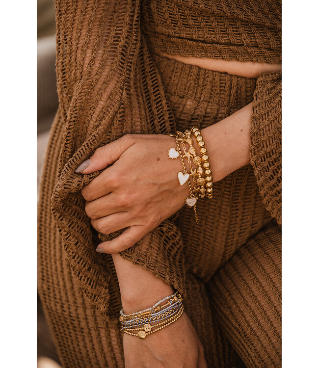 By Shir Armband luxe hart white