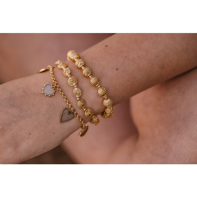 By Shir Bracelet luxury heart champagne