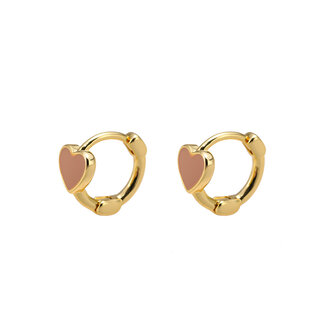 By Shir Small full heart earrings