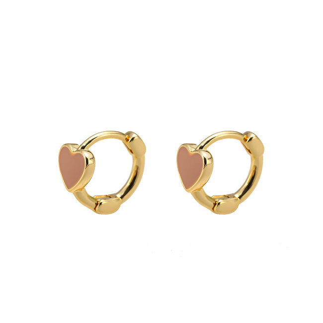 By Shir Small full heart earrings