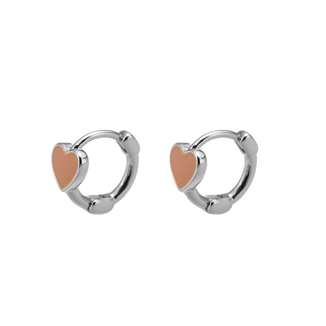 By Shir Small full heart earrings