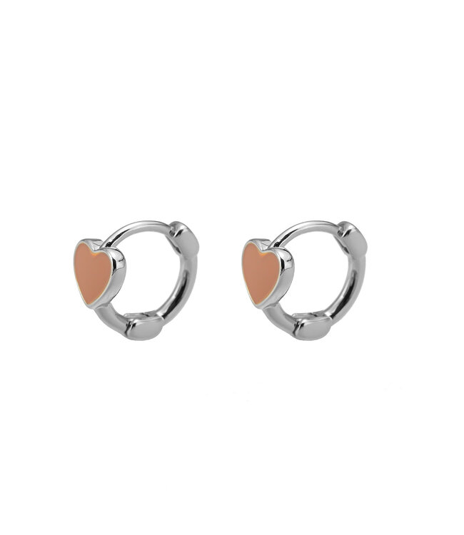 By Shir Small full heart earrings