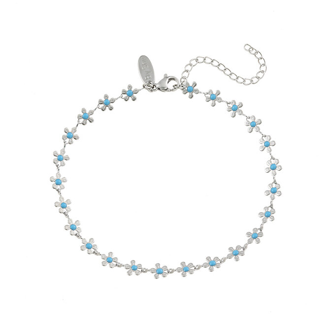 By Shir Enkelbandje Madelief blauw