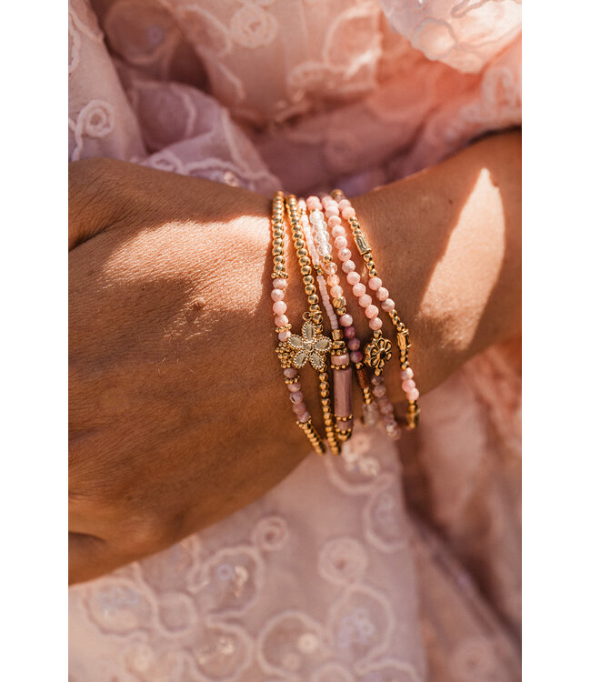 By Shir Armband Perlenstäbchen Rhodochrosit