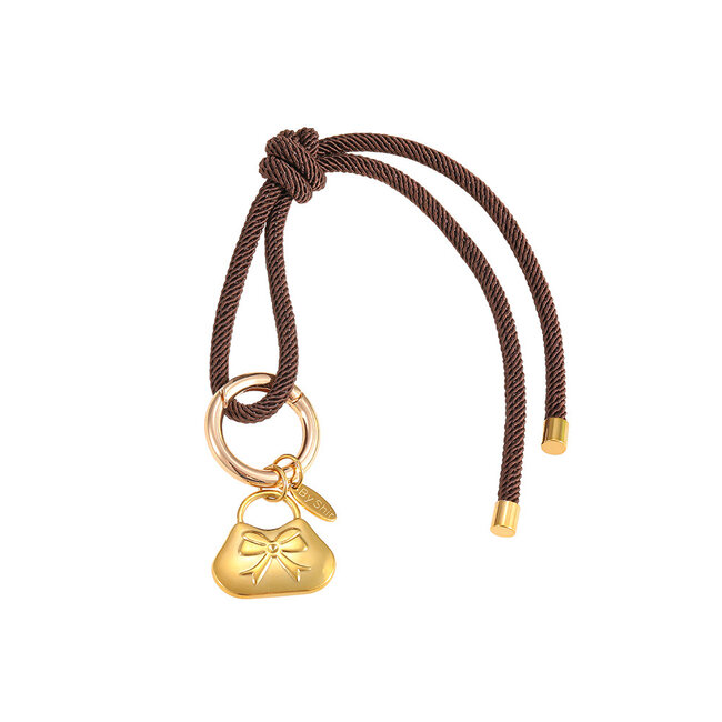 By Shir Bag hanger cord dark brown bag
