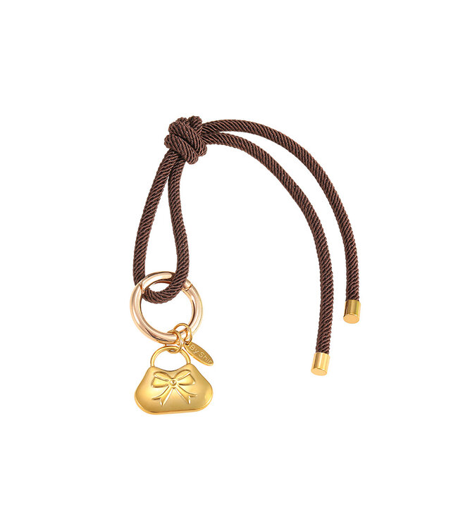 By Shir Bag hanger cord dark brown bag