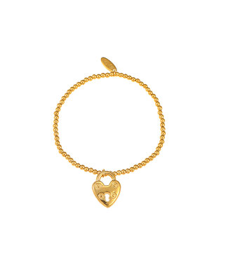 By Shir Armband kraaltjes bedel hartjes slotje