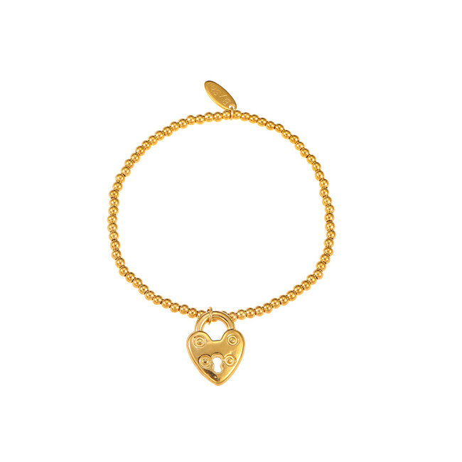 By Shir Armband mit Perlen und Herzanhängern