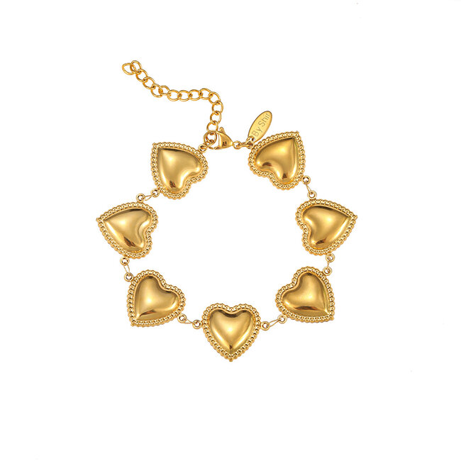 By Shir Armband luxe hartjes bolletje