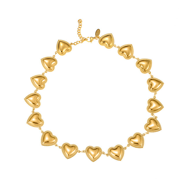 By Shir Ketting luxe hart bolletjes